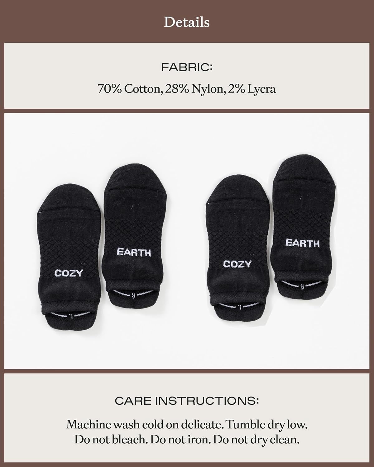 image:imageCozy Earth Essential Ankle Socks for Women and Men  Soft Cotton Socks 2 Pack Set  Blister Cushion Heel amp Arch SupportBlack