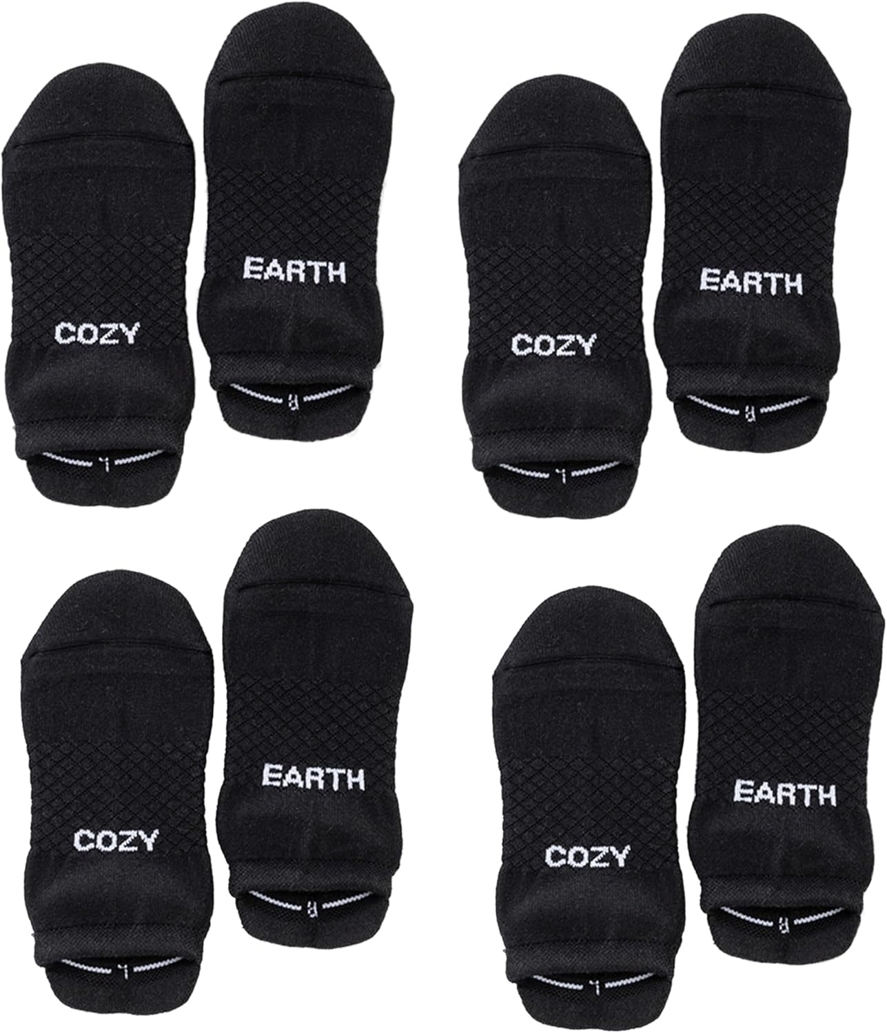 image:imageCozy Earth Essential Ankle Socks for Women and Men  Soft Cotton Socks 2 Pack Set  Blister Cushion Heel amp Arch SupportBlack