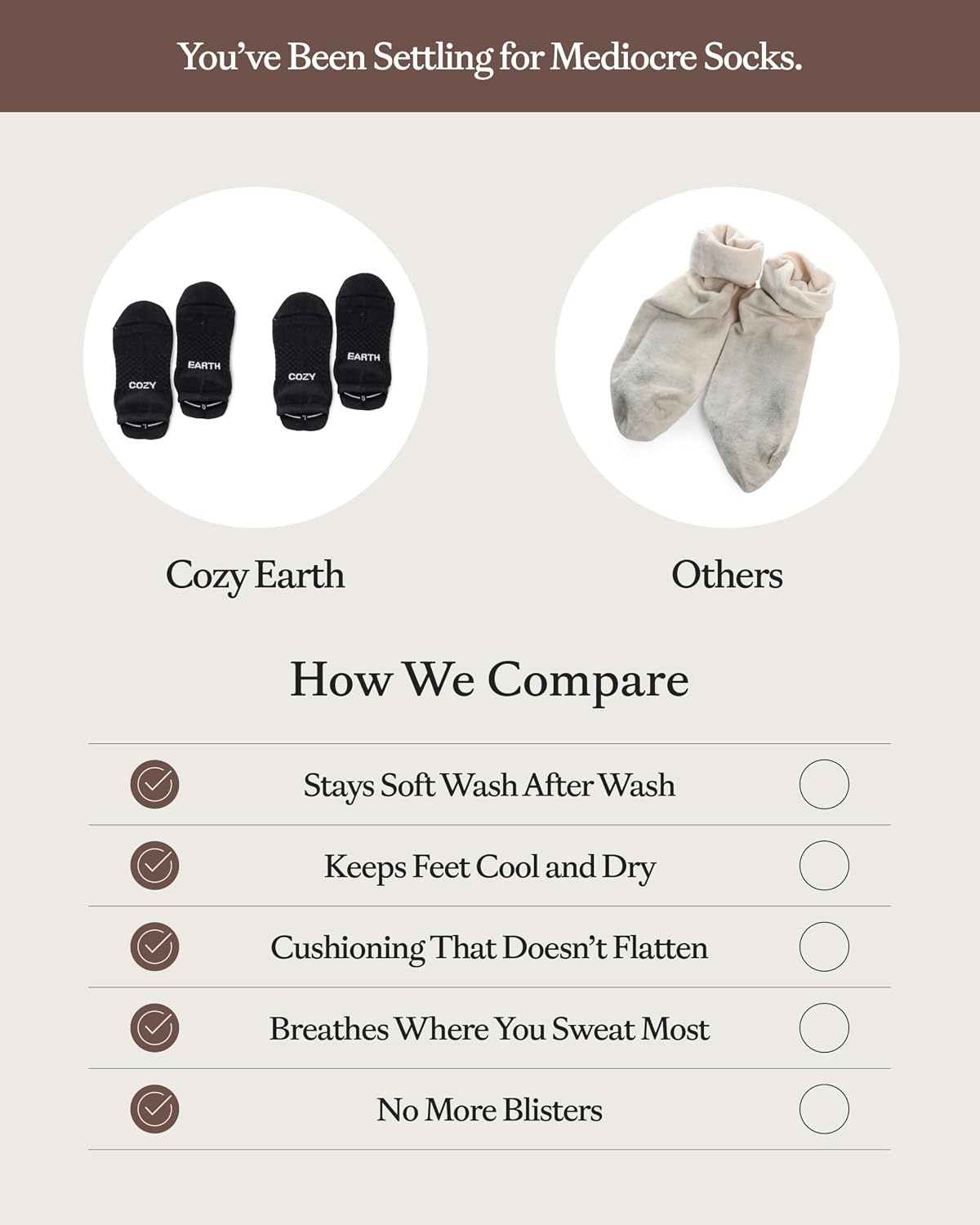 image:imageCozy Earth Essential Ankle Socks for Women and Men  Soft Cotton Socks 2 Pack Set  Blister Cushion Heel amp Arch SupportBlack