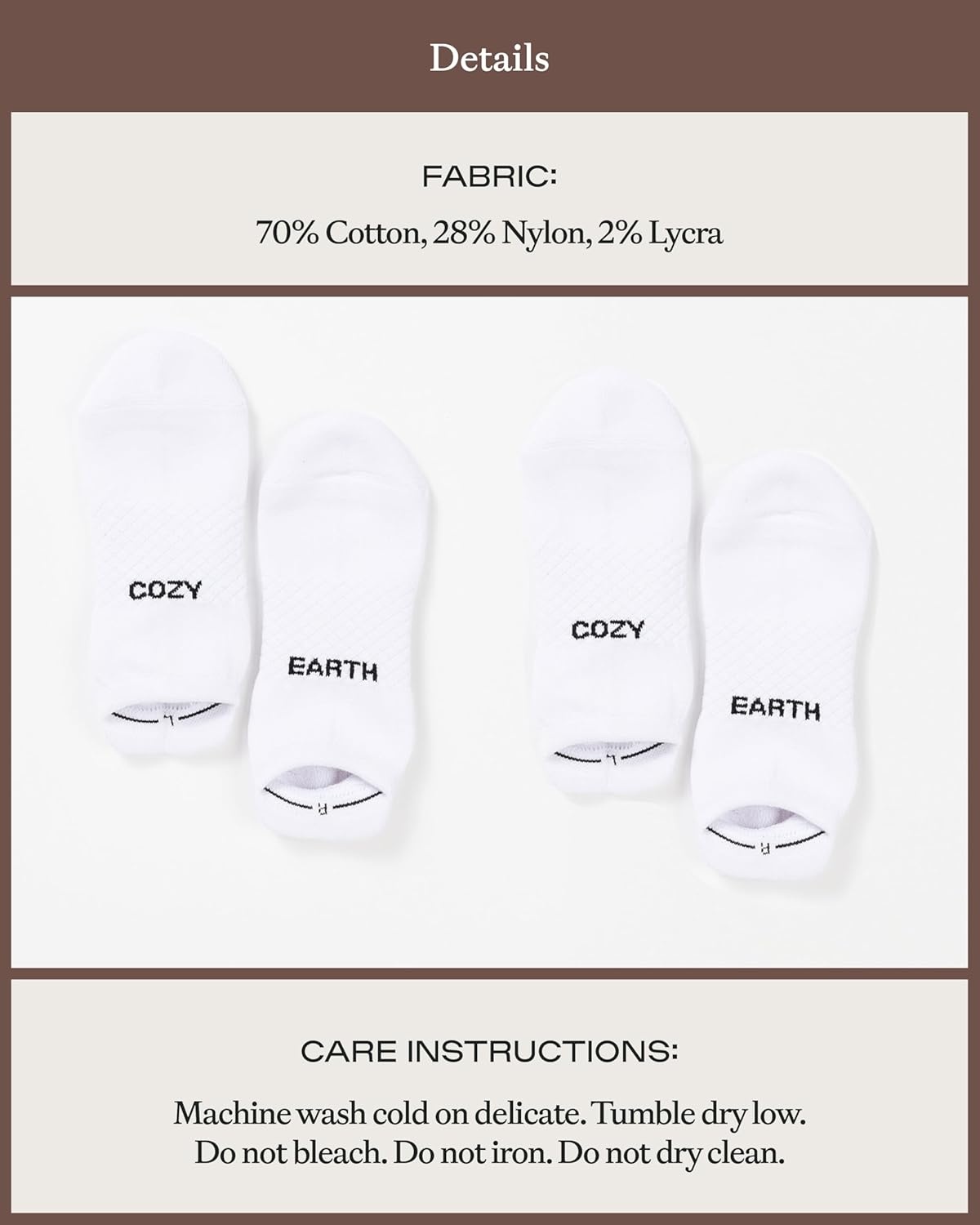 image:imageCozy Earth Essential Ankle Socks for Women and Men  Soft Cotton Socks 2 Pack Set  Blister Cushion Heel amp Arch SupportWhite