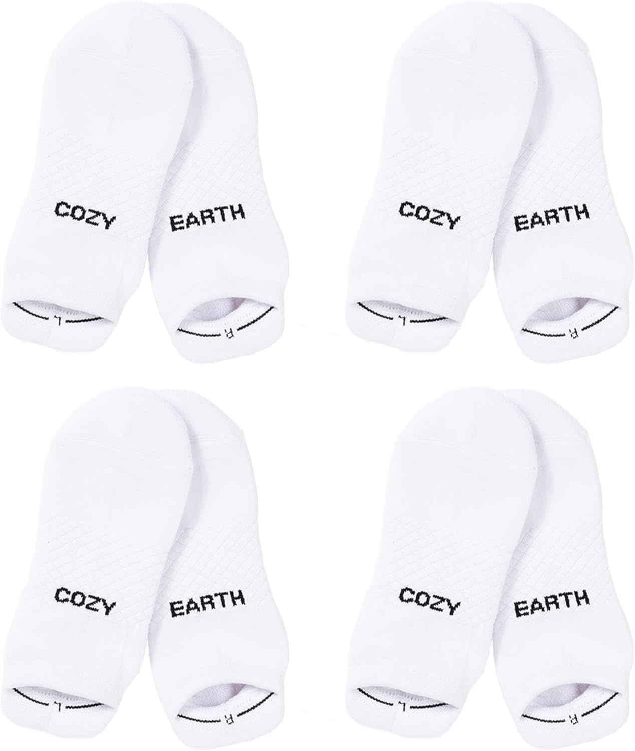 image:imageCozy Earth Essential Ankle Socks for Women and Men  Soft Cotton Socks 2 Pack Set  Blister Cushion Heel amp Arch SupportWhite