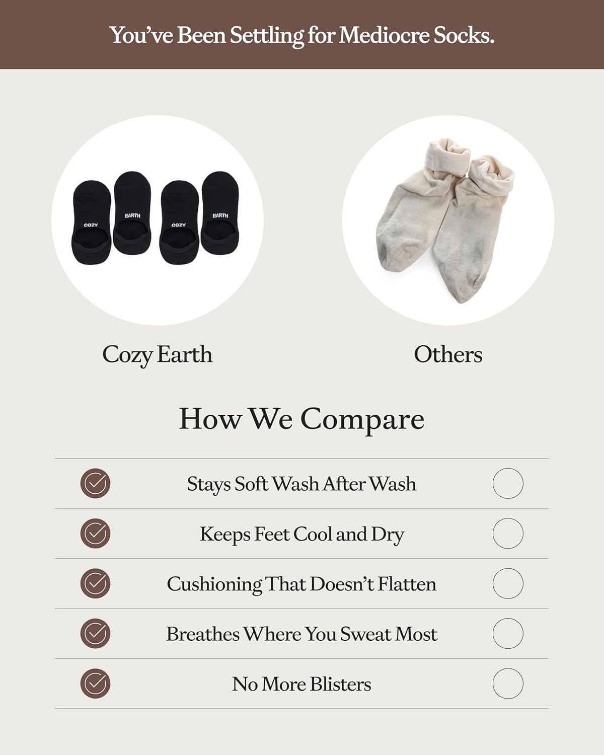 image:imageCozy Earth Essential No Show Socks for Women And Men  Soft Cotton Low Cut Socks  Heel Grip amp Blister Protection  4 PackBlack