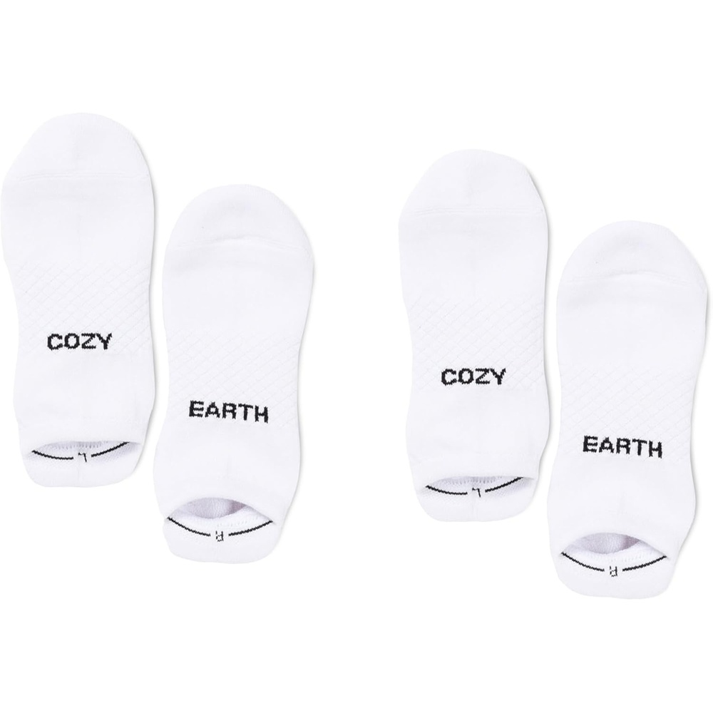 image:imageCozy Earth Essential Ankle Socks for Women and Men  Soft Cotton Socks 2 Pack Set  Blister Cushion Heel amp Arch SupportWhite
