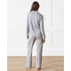 image:imageCozy Earth 100 Viscose From Bamboo Long Sleeve Pajama Set For Women  ButtonUp SleepwearGrey