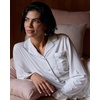 image:imageCozy Earth 100 Viscose From Bamboo Long Sleeve Pajama Set For Women  ButtonUp SleepwearIvory