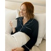 image:imageCozy Earth 100 Viscose From Bamboo Long Sleeve Pajama Set For Women  ButtonUp SleepwearNavy
