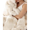 image:imageCozy Earth Bubble Cuddle Blanket  Faux Fur UltraSoft Luxury Throw Blanket  Comfortably Weighted Design for Lounging or Sharing  Machine Washable  Oversized Throw 80 x 60  CremeCreme