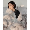 image:imageCozy Earth Bubble Cuddle Blanket  Faux Fur UltraSoft Luxury Throw Blanket  Comfortably Weighted Design for Lounging or Sharing  Machine Washable  Oversized Throw 80 x 60  CremeLight Grey