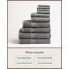 image:imageCozy Earth Complete Luxe Bath Bundle  60 Cotton 40 Viscose from Bamboo  Quick Dry amp Plush Cotton Bath Towel Set  4 Washcloths 2 Hand Towels 2 Bath Towels 2 Bath Sheets  Harbor MistCharcoal