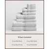 image:imageCozy Earth Complete Luxe Bath Bundle  60 Cotton 40 Viscose from Bamboo  Quick Dry amp Plush Cotton Bath Towel Set  4 Washcloths 2 Hand Towels 2 Bath Towels 2 Bath Sheets  Harbor MistLight Grey