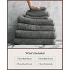 image:imageCozy Earth Complete Ribbed Terry Bath Bundle  60 Cotton 40 Viscose from Bamboo  Soft amp Absorbent Cotton Bath Towel Set  4 Washcloths 2 Hand Towels 2 Bath Towels 2 Bath Sheets  LaurelCharcoal