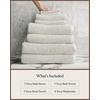 image:imageCozy Earth Complete Ribbed Terry Bath Bundle  60 Cotton 40 Viscose from Bamboo  Soft amp Absorbent Cotton Bath Towel Set  4 Washcloths 2 Hand Towels 2 Bath Towels 2 Bath Sheets  LaurelLight Grey