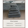 image:imageCozy Earth Complete Waffle Bath Bundle  60 Cotton 40 Viscose from Bamboo  Quick Dry amp UltraSoft Waffle Weave Bath Towels  4 Washcloths 2 Hand Towels 2 Bath Towels 2 Bath Sheets CharcoalCharcoal