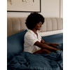 image:imageCozy Earth Luxury Bed Sheet Set  100 Viscose from Bamboo Fabric UltraSoft amp Breathable Fits Regular amp Deep Pocket Mattresses up to 20  4 Pieces King Sheet Set WhitePacific Blue