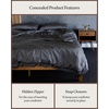 image:imageCozy Earth Luxury Duvet Cover Queen  100 Viscose from Bamboo  UltraSoft Cooling amp Lightweight Duvet Cover  TemperatureRegulating Bedding with Concealed Zip amp Interior Snap Closures  WhiteCharcoal