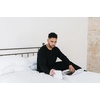 image:imageCozy Earth Mens Pullover Crew Neck Sweatshirt  Lightweight Viscose from Bamboo BlendBlack