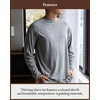 image:imageCozy Earth Mens StretchKnit Long Sleeve Shirt  Breathable Temperature Relaxed Slim Fit Loungewear TShirt for MenCharcoal