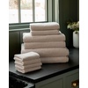 image:imageCozy Earth Nantucket 60 Cotton 40 Viscose from Bamboo Bath Sheet  600 GSM Plush amp FastDrying with Rice Weave Pattern  2 Pack 40 x 65 Luxury Bath Sheet  Light GreyHeathered Sand