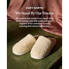 image:imageCozy Earth Puffy Sheep Slippers  Womens Shearling Fur House Slippers  Indoor Outdoor  Padded Footbed amp Rubber OutsoleFawn