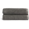 image:imageCozy Earth Ribbed Bath Towel Set  60 Cotton 40 Viscose from Bamboo Bathroom Towels  Soft amp Absorbent Textured Ribbed Pattern  2 Pack Light GreyCharcoal