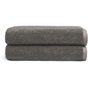 image:imageCozy Earth Ribbed Bath Towel Set  60 Cotton 40 Viscose from Bamboo Bathroom Towels  Soft amp Absorbent Textured Ribbed Pattern  2 Pack Light GreyCharcoal