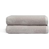 image:imageCozy Earth Ribbed Bath Towel Set  60 Cotton 40 Viscose from Bamboo Bathroom Towels  Soft amp Absorbent Textured Ribbed Pattern  2 Pack Light GreyLight Grey
