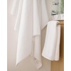 image:imageCozy Earth Ribbed Bath Towel Set  60 Cotton 40 Viscose from Bamboo Bathroom Towels  Soft amp Absorbent Textured Ribbed Pattern  2 Pack Light GreyWhite