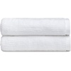 image:imageCozy Earth Ribbed Bath Towel Set  60 Cotton 40 Viscose from Bamboo Bathroom Towels  Soft amp Absorbent Textured Ribbed Pattern  2 Pack Light GreyWhite