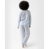 image:imageCozy Earth Soft Woven Long Sleeve Pajama Set For Women  Luxury ButtonUp SleepwearBlue Stripe