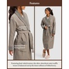 image:imageCozy Earth Waffle Bath Robe  Lightweight Spa Robe with Pockets  40 Viscose from Bamboo BlendCharcoal