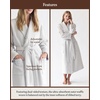 image:imageCozy Earth Waffle Bath Robe  Lightweight Spa Robe with Pockets  40 Viscose from Bamboo BlendLight Grey