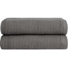 image:imageCozy Earth Waffle Washcloths  60 Cotton 40 Viscose from Bamboo Washcloths 13 x 13 Inches  Soft amp Absorbent Terry Reversible Mini Textured Waffle amp Weave Pattern  4 PackCharcoal