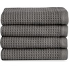 image:imageCozy Earth Waffle Washcloths  60 Cotton 40 Viscose from Bamboo Washcloths 13 x 13 Inches  Soft amp Absorbent Terry Reversible Mini Textured Waffle amp Weave Pattern  4 PackCharcoal