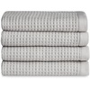 image:imageCozy Earth Waffle Washcloths  60 Cotton 40 Viscose from Bamboo Washcloths 13 x 13 Inches  Soft amp Absorbent Terry Reversible Mini Textured Waffle amp Weave Pattern  4 PackLight Grey