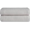 image:imageCozy Earth Waffle Washcloths  60 Cotton 40 Viscose from Bamboo Washcloths 13 x 13 Inches  Soft amp Absorbent Terry Reversible Mini Textured Waffle amp Weave Pattern  4 PackLight Grey