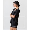 image:imageCozy Earth Womens Short Sleeve Pajama Set  Relaxed Fit with Adjustable Waistband amp Side Pockets  Womens SleepwearBlack