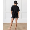 image:imageCozy Earth Womens Short Sleeve Pajama Set  Relaxed Fit with Adjustable Waistband amp Side Pockets  Womens SleepwearBlack
