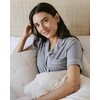 image:imageCozy Earth Womens Short Sleeve Pajama Set  Relaxed Fit with Adjustable Waistband amp Side Pockets  Womens SleepwearLight Grey