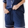 image:imageCozy Earth Womens Short Sleeve Pajama Set  Relaxed Fit with Adjustable Waistband amp Side Pockets  Womens SleepwearNavy