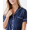 image:imageCozy Earth Womens Short Sleeve Pajama Set  Relaxed Fit with Adjustable Waistband amp Side Pockets  Womens SleepwearNavy