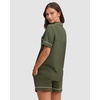 image:imageCozy Earth Womens Short Sleeve Pajama Set  Relaxed Fit with Adjustable Waistband amp Side Pockets  Womens SleepwearOlive