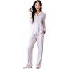 image:imageCozy Earth 100 Viscose From Bamboo Long Sleeve Pajama Set For Women  ButtonUp SleepwearLilac