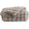 image:imageCozy Earth Bubble Cuddle Blanket  Faux Fur UltraSoft Luxury Throw Blanket  Comfortably Weighted Design for Lounging or Sharing  Machine Washable  Oversized Throw 80 x 60  CremeLight Grey