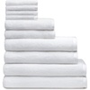 image:imageCozy Earth Complete Ribbed Terry Bath Bundle  60 Cotton 40 Viscose from Bamboo  Soft amp Absorbent Cotton Bath Towel Set  4 Washcloths 2 Hand Towels 2 Bath Towels 2 Bath Sheets  LaurelWhite