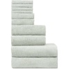 image:imageCozy Earth Complete Ribbed Terry Bath Bundle  60 Cotton 40 Viscose from Bamboo  Soft amp Absorbent Cotton Bath Towel Set  4 Washcloths 2 Hand Towels 2 Bath Towels 2 Bath Sheets  LaurelLaurel