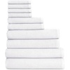 image:imageCozy Earth Complete Waffle Bath Bundle  60 Cotton 40 Viscose from Bamboo  Quick Dry amp UltraSoft Waffle Weave Bath Towels  4 Washcloths 2 Hand Towels 2 Bath Towels 2 Bath Sheets CharcoalWhite