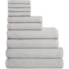 image:imageCozy Earth Complete Waffle Bath Bundle  60 Cotton 40 Viscose from Bamboo  Quick Dry amp UltraSoft Waffle Weave Bath Towels  4 Washcloths 2 Hand Towels 2 Bath Towels 2 Bath Sheets CharcoalLight Grey