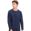 image:imageCozy Earth Mens StretchKnit Long Sleeve Shirt  Breathable Temperature Relaxed Slim Fit Loungewear TShirt for MenNavy