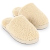 image:imageCozy Earth Puffy Sheep Slippers  Womens Shearling Fur House Slippers  Indoor Outdoor  Padded Footbed amp Rubber OutsoleNatural