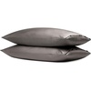 image:imageCozy Earth Standard Pillowcases Set of 2  Made of 100 Viscose from Bamboo UltraSoft amp Luxury Woven from Naturally Breathable amp Lightweight Fabric  OatCharcoal
